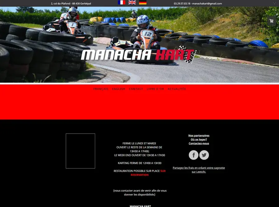 Le site de Manach'a Kart avant la refonte